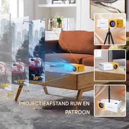 Vitdipy - Beamer - Projector - 1080P Full HD - Mini Projector - Smart Beamer - IOS & Android - Met Afstandsbediening - Resolutie van 320 x 240 - Geel — thumbnail 2