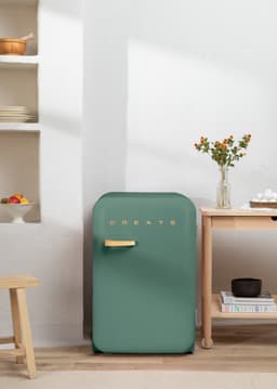 CREATE - Koelkast in retrostijl - Sage - Handvat Hout - FRIDGE RETRO 107L — thumbnail 5
