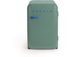 CREATE - Koelkast in retrostijl - Sage - Handvat Kobaltblauw - FRIDGE RETRO 107L