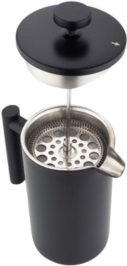 KINGHoff French Press 1 Liter – Mat Zwart – Dubbelwandig RVS – Luxe Koffie & Thee Zetter – KH-1996 — thumbnail 2