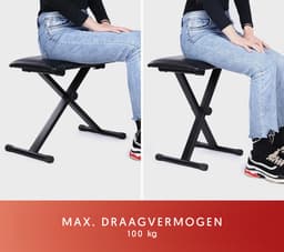 Opklapbare pianokruk met gevoerde zitting - in hoogte verstelbaar. — thumbnail 5