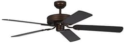 Stijlvolle plafondventilator zonder verlichting met 5 vleugels - Verouderd brons — thumbnail 4