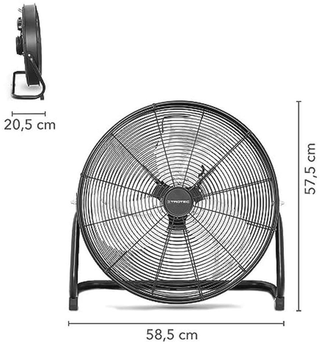 Vloerventilator met 120 Watt Vermogen en 360° Verstelbare Hoek — afbeelding 1