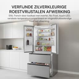 Heinner HCFD-M516INVXE++ French Door Amerikaanse Koelkast – 516 L – No Frost – LED Touch Display – InoxCool Technology & ADT Fresh System – RVS – 5 Jaar Garantie — thumbnail 5