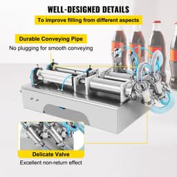 VEVOR 10w Vulmachine Voor Vloeistoffen 100-1000ml Vloeistofvulmachine Vulmachine Voor Vloeistoffen Met Dubbele Kop — thumbnail 4