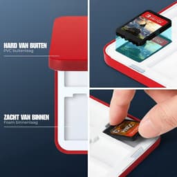 Xainy – Card case XXL rood geschikt voor Nintendo Switch & Switch 2 games | Switch-games opberghoes accessoires | Spellen game hoes houder | Opberg travel box / opbergbox voor OLED / Lite consoles | Beschermhoes 48 card slots — thumbnail 3