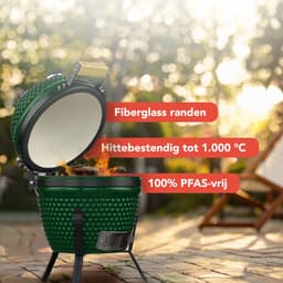 KitchenBrothers Kamado BBQ - 13 Inch Houtskool Barbecue - 27⌀ cm - PFAS-vrij -Egg BBQ - Vaderdag Cadeau - Groen — thumbnail 3
