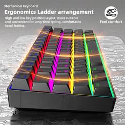 TMICE CX23 – 60% Mechanical Keyboard – Blue Switch – RGB Backlight – Zwart Mechanisch Gaming Toetsenbord – Compact Wired Type-C – 61 Keys – Anti-Ghosting – Ergonomic Design — thumbnail 5