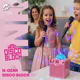 N-GEAR Disco Block 410 - Bluetooth Speaker - Karaoke Set - Party Box met 2 Microfoons - Roze — thumbnail 2