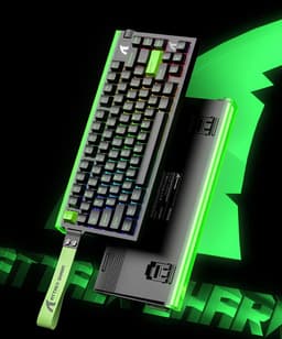 ATTACK SHARK R85HE - Magnetic Switch Wired Gaming Toetsenbord - 79keys - RGB light strip - Decorative Lanyard - Volume knob - PBT Keycaps - 8Khz - 0.005mmRT - 0.08ms - Neon Green — thumbnail 2