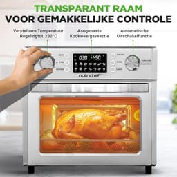 Elektrische Airfryer Oven - Heteluchtfriteuse Combi Oven - Gezond Koken - 360° Hete Lucht Circulatie - 26 Liter - Zilver — thumbnail 2