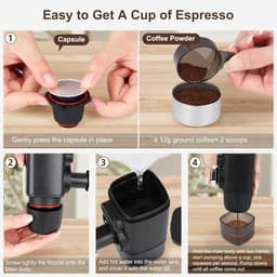 Draagbare handmatige espressomachine - voor thuis, reizen en outdoor - compacte espressomachine — thumbnail 2