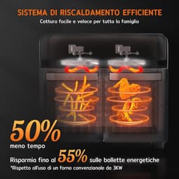 XXL Heteluchtfriteuse - 22L met 2 Kamers en Led-Touchscreen — thumbnail 3