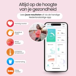 Siltcon® Vitéa Stappenteller Horloge - Activity Tracker - Hartslagmeter – Bloeddrukmeter - Slaapmonitor - Saturatiemeter – Sporthorloge – Smartwatch Dames, Heren & Kinderen - Geschikt voor iOS/Android - RVS - Elke pols - Incl. 2 Bandjes — thumbnail 4