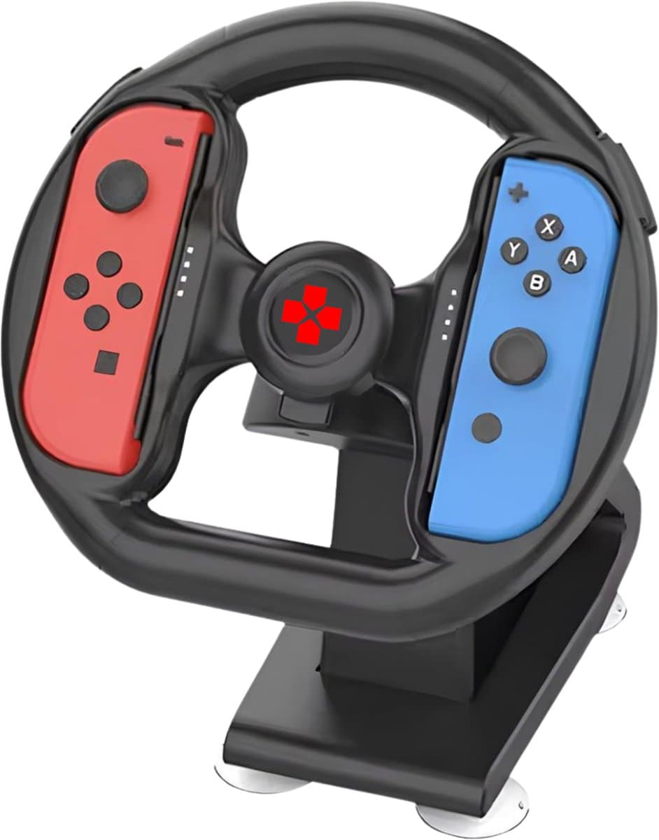 Turqero Stuurwiel voor Nintendo Switch Joy Con – Race Stuur - Racing wheel - Nintendo switch Accessoires - geschikt voor Switch & OLED - Zwart — afbeelding 1