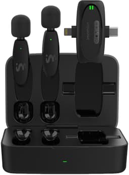 imoshion 2-pack Draadloze Microfoon met Oplaadcase - Geschikt voor o.a. USB-C & AUX - Bluetooth Mini Microfoon - Podcast Microfoon — thumbnail 1