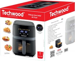 Airfryer - Olievrije Frituurpan - Gezond Koken - Digitale Touchscreen - 8 Liter - Zwart — thumbnail 5