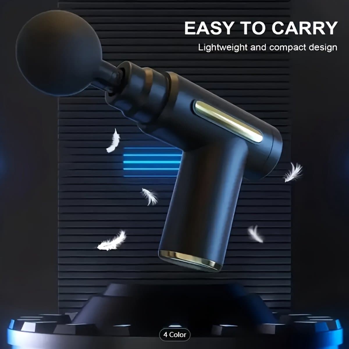 Compacte Massage Gun – 4 Verwisselbare Koppen, 6 Snelheden, USB‑C Snelladen – Compact & Stil — afbeelding 1