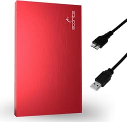2.5 Inch Ultra Dunne Draagbare Externe Harde Schijf 120GB HDD Backup Opslag met USB 3.0 Snelle Gegevensoverdracht Compatibel met PC, Mac, Windows, Gaming, Laptop en Desktop - Rood — thumbnail 1