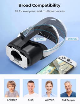 Namajunas - VR-bril geschikt voor Nintendo Switch/Switch OLED - met verstelbare HD-lenzen - 3D VR (Virtuele Realiteit) - Headset Games Accessoire Set - Switch VR Labo-bril Bril — thumbnail 2