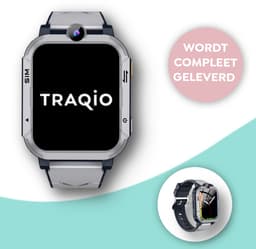 Traqio TRQ05 - GPS horloge kinderen - gps horloge kind - kinderhorloge bellen - gps tracker kinderhorloge - kinderhorloge met gps - kinderhorloge - Kinder smartwatch GPS - GPS horloge school - Zwart — thumbnail 1