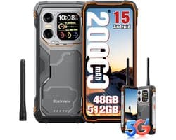 Blackview XPLORE 1 Walkie Talkie - Robuuste Smartphone - 5G - 48GB RAM - 512GB ROM - 108MP Camera - 6.78 inch - Robuuste Telefoon - Android 15 - NFC - GPS - Oranje