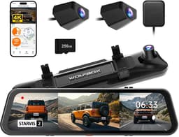 Wolfbox G900 Tripro bumper 3CH 4K Wifi GPS 256gb Mirror dashcam — thumbnail 1