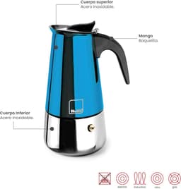 Espressomachine 10 kopjes 460 ml roestvrij staal indukatie geschikt — thumbnail 3