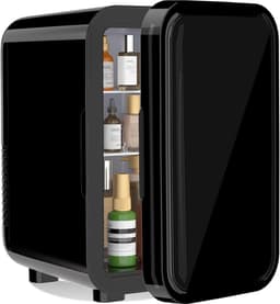 Mini Koelkast 6 Liter – Draagbare Koeler & Warmer – Voor Dranken, Huidverzorging & Snacks – AC/DC Voor Thuis & Auto – Stil & Compact (Zwart) — thumbnail 1