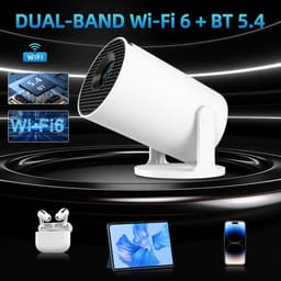 Mini Beamer - Mini 4K Projector Draagbare Videoprojector - Android 11 - WiFi 6 en Bluetooth 5.4 - 180° Draaibaar - 1080P Full HD - Voor Telefoon PC en Home Cinema — thumbnail 2