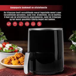 Quvo® Mini airfryer - Airfryer - Airfryer klein - Zilver - 28cm x 22cm x 29cm — thumbnail 3