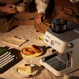 Solis Grind & Infuse Perfetta Pistonmachine Bundel - Espressomachine inclusief Uitklopbak en Tampingmat - Wit — thumbnail 2
