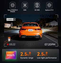 Wolfbox X3 Touch 3CH 2K Wifi Gps 64gb dashcam - Camera voor + achter - 3,0 inch touchscreen Lcd - Wifi en Gps - Parkeermodus - 2K resolutie - 64gb Micro SD kaart - dashcam voor auto — thumbnail 4