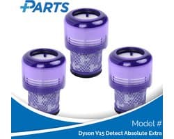 Dyson V15 Detect Absolute Extra Filters (3 Stuks, Plus.Parts® alternatief voor 970013-02)