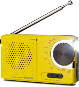 Caliber Noodradio - Radio op Batterijen - Draagbare Radio - Met Zaklamp - Geel — thumbnail 1