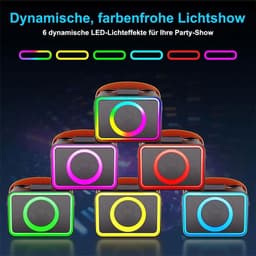 Een complete karaokeset, inclusief twee karaokemicrofoons, een draagbare karaokebox en een Bluetooth-luidsprekersysteem, perfect voor familiebijeenkomsten, kerkfeesten, picknicks en buitenactiviteiten. — thumbnail 4