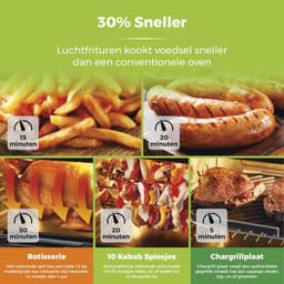 Digitale Airfryer Oven 10-in-1 met Snel Luchtcirculatie en 60-Minuten Timer, 11 L, 2000 W, Zwart — thumbnail 5
