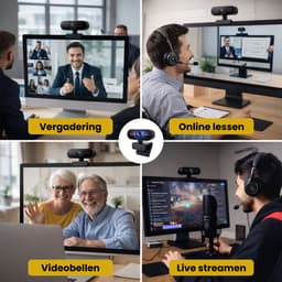 Clerby - Webcam - voor PC met Microfoon - 1080P Full HD - Streaming Camera - Laptop - Gaming - Kantoor - Zwart — thumbnail 5