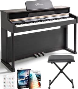 Finesse Digitale Piano - 88 Gewogen Toetsen - met Frame, Pedalen & Kruk - Keyboard Piano - Elektrische Piano - Volwassene & Kind — thumbnail 1