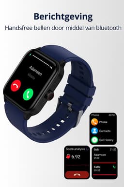 GlucoMeter - ECG Hartslagmeter - horloge - meter - Smartwatch - Blauwe band — thumbnail 5