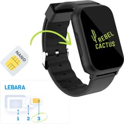 100% zwembadwaterproof GPS kinderhorloge - Rebel Cactus Splash! - nauwkeurige GPS - (video bellen) - SOS - Zwart - Premium netwerk in EU - Stappenteller - Veilige nummers - Uit tijdens school - Nederlands bedrijf met Nederlandse klantenservice — thumbnail 4