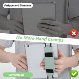 E-reader, geschikt voor tablets van 6-8 inch, met polsbandje als standaard, flexibel ontwerp, gemaakt van PU-leer, zwart. — thumbnail 2