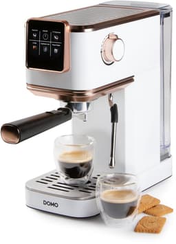 DOMO DO746K Espressomachine - Met Stoompijpje - 20 Bar - Pistonmachine - Koffiecupmachine - Wit - Rosé — thumbnail 1