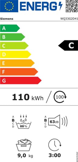 Siemens iQ500 WQ33G2D41 - Vrijstaand - Voorbelading - Warmtepomp - Wit - Knoppen - Rechts - DE display — thumbnail 2