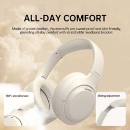 Koptelefoon- bluetooth- Actieve Ruisonderdrukking (ANC) & ENC Microfoon- 70 Uur Batterij- Comfortabele- Over-Ear — thumbnail 2