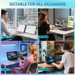 Siaviala S8 14" Draagbare Monitor | Slechts 0.66kg & 1.56cm Dun | 180° Draaibaar | Universele Compatibiliteit | FHD 300 Nits — Jouw Mobiele Kantoor - 200% WerkEfficientie - Slechts 1 Kabel Nodig — thumbnail 3