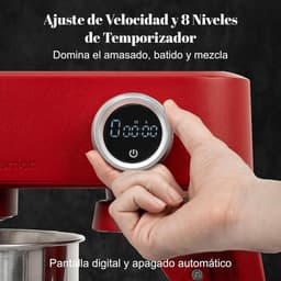 Keukenmachine 5 liter met metalen behuizing, 8 snelheden, timer en accessoires — thumbnail 5