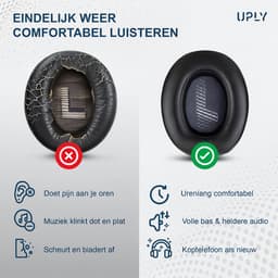 Set Oorkussens voor JBL Koptelefoon - E65BTNC Oorkussen - Live 770NC/E65BTNC/Live 650NC/Live 650BTNC/Live 660NC/Live 660BTNC/Duet NC - Kunstleer met Traagschuim — thumbnail 2
