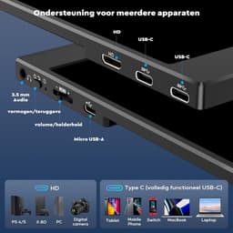 VH Supplies® Portable Monitor - Draagbaar Scherm - Laptop Scherm Uitbreider - 15.6 inch - Full HD 1080P — thumbnail 3