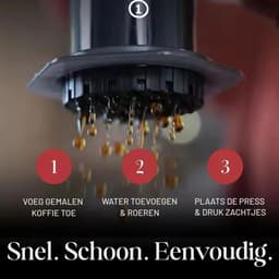 JOR Products® Coffee Press - Transparant - Aeropress - Koffiezetapparaat - Koffiebonen - Koffie - Espressomachine - Reizen - Camping - incl RVS Filter — thumbnail 3